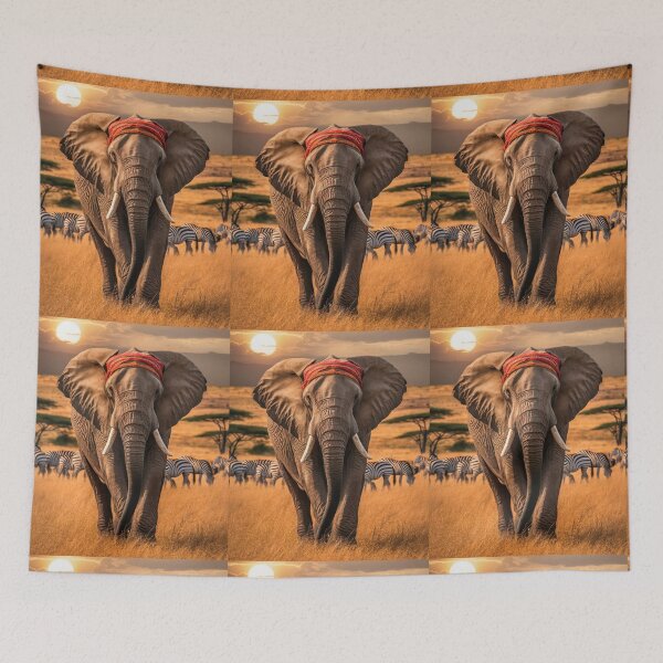 Item preview, Elephant Portrait. african elephant, safari elephant, african safari, african sunset designed and sold by ElephantVibes.