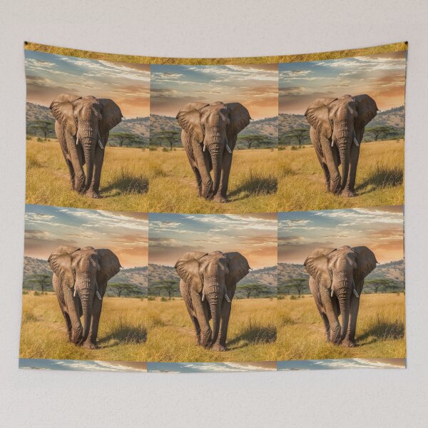 Item preview, Elephant Portrait. african elephant, safari elephant, african safari, african sunset designed and sold by ElephantVibes.