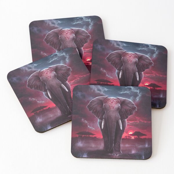 Item preview, Elephant Portrait. african elephant, whimsical elephant, african safari, african sunset designed and sold by ElephantVibes.