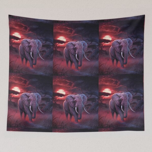 Item preview, Elephant Portrait. african elephant, whimsical elephant, african safari, african sunset designed and sold by ElephantVibes.