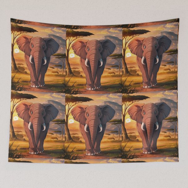 Item preview, Elephant Portrait. african elephant, safari elephant, african safari, african sunset designed and sold by ElephantVibes.