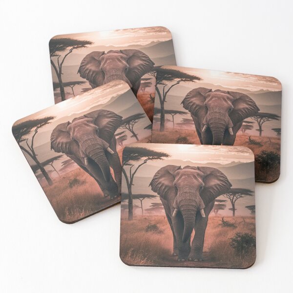 Item preview, Elephant Portrait. african elephant, safari elephant, african safari, african sunset designed and sold by ElephantVibes.