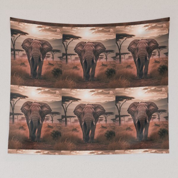Item preview, Elephant Portrait. african elephant, safari elephant, african safari, african sunset designed and sold by ElephantVibes.