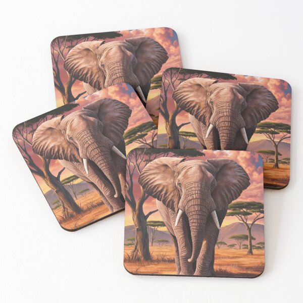Item preview, Elephant Portrait. african elephant, safari elephant, african safari, african sunset designed and sold by ElephantVibes.
