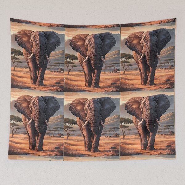 Item preview, Elephant Portrait. african elephant, safari elephant, african safari, african sunset designed and sold by ElephantVibes.