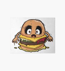 scared burger Art Board Print