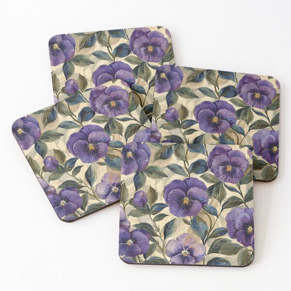 Item preview, Purple Pansy Floweres Floral Botanical Watercolor designed and sold by CarpanaBay.