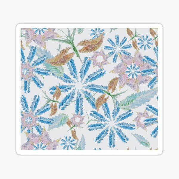 feathers, flowers, summer, pattern, spring Sticker