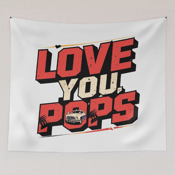 Item preview, Vintage Adventure: Love You, Pops! Father's Day Typography Art designed and sold by HahaHandlesHub.