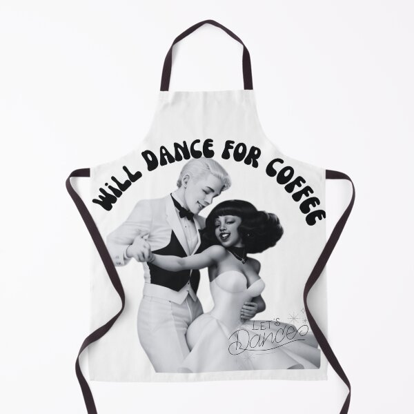 Item preview, Will Dance for Coffee. Pop art drawing of young couple dancing coffee and cream. designed and sold by Wolvescreate.
