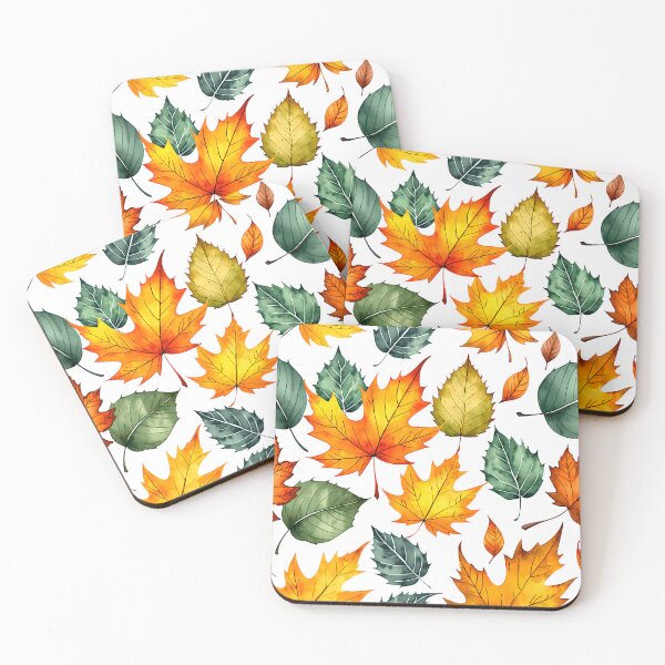 Item preview, Dry Leaves Pattern of Autumn With Green and Orange designed and sold by LKozerski.