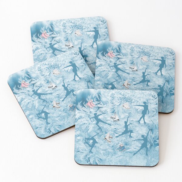 Item preview, Ice Skaters, Frost background designed and sold by WhiteSoftPetals.