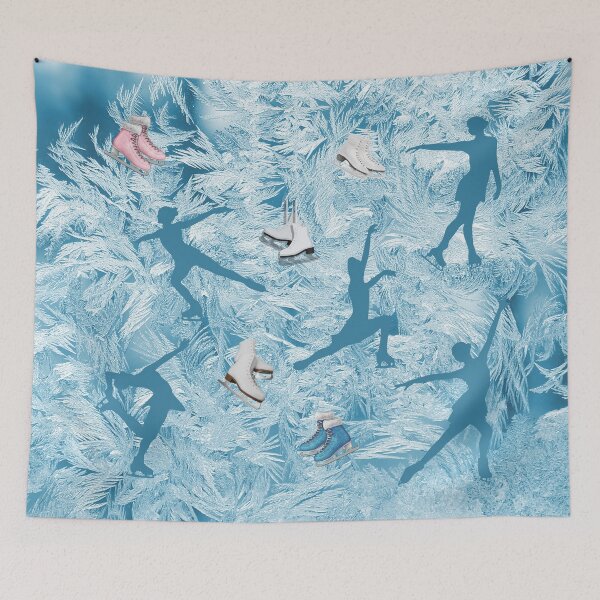 Item preview, Ice Skaters, Frost background designed and sold by WhiteSoftPetals.