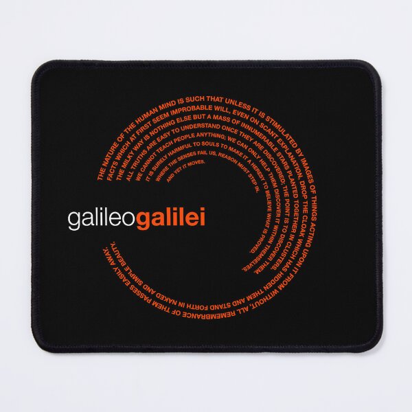 Item preview, Galileo Galilei famous quotes poster [orangered] designed and sold by CMYKStudio.