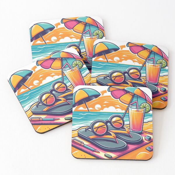 Item preview, Summer beach a slipper and sunglasses  designed and sold by Memosonata.