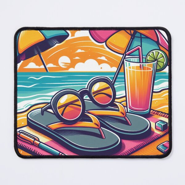 Item preview, Summer beach a slipper and sunglasses designed and sold by Memosonata.