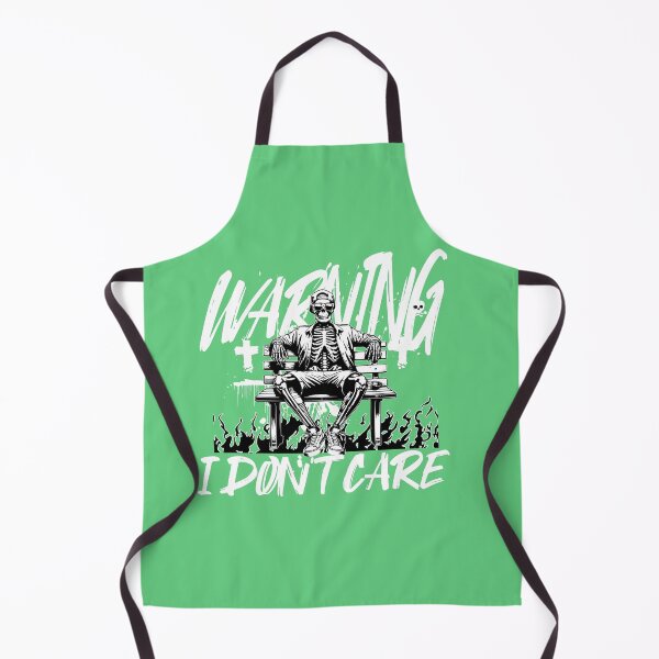 Item preview, "Warning I don't care" funny skeleton with attitude designed and sold by PrettyPinkSkies.