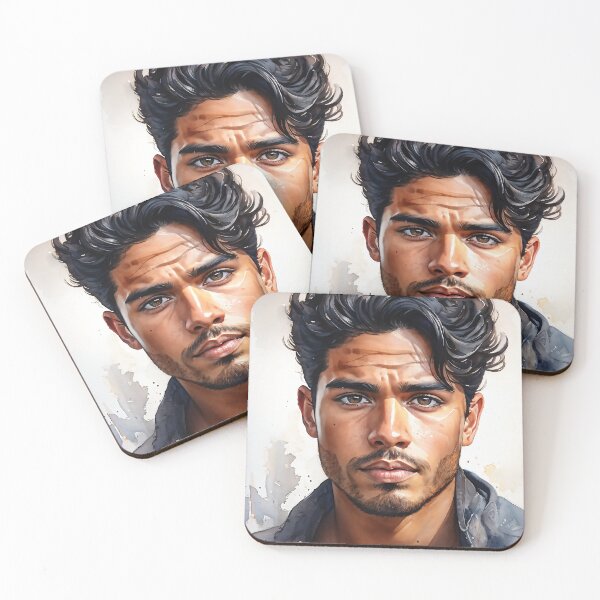 Item preview, Latino Elegance: Watercolor Portrait with Sharp Focus designed and sold by Not Hugo.
