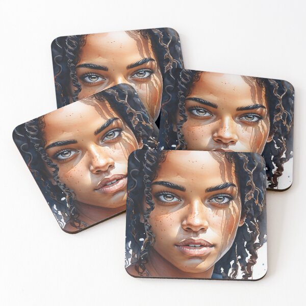 Item preview, Brazilian Beauty: Watercolor Portrait with Intricate Details designed and sold by Not Hugo.