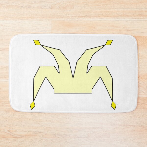 Item preview, Yellow Poligonal Jester hat with golden bells and black outline designed and sold by shennix.