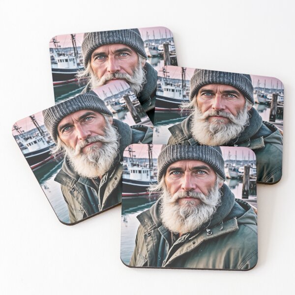 Item preview, Weathered Wisdom: Portrait of a Seasoned Fisherman designed and sold by Not Hugo.