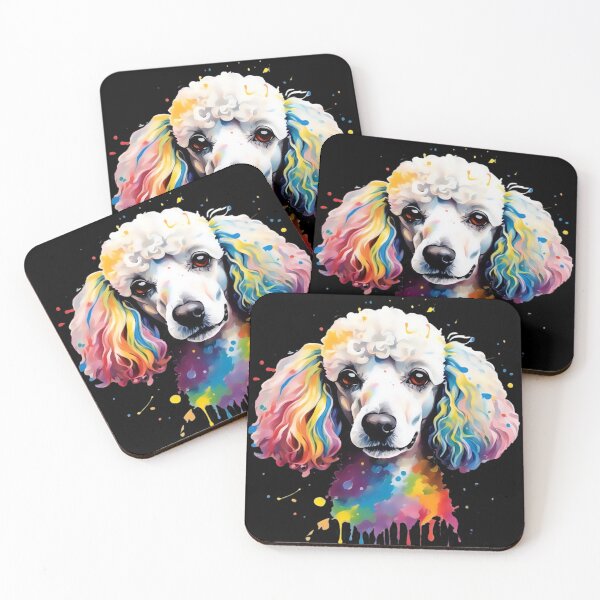 Item preview, Vibrant Rainbow Poodle Portrait Design For Dog Lovers designed and sold by kakarikihill.