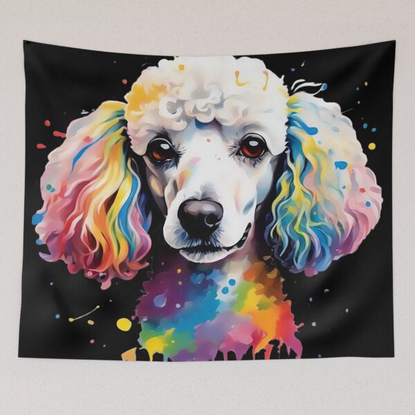 Item preview, Vibrant Rainbow Poodle Portrait Design For Dog Lovers designed and sold by kakarikihill.