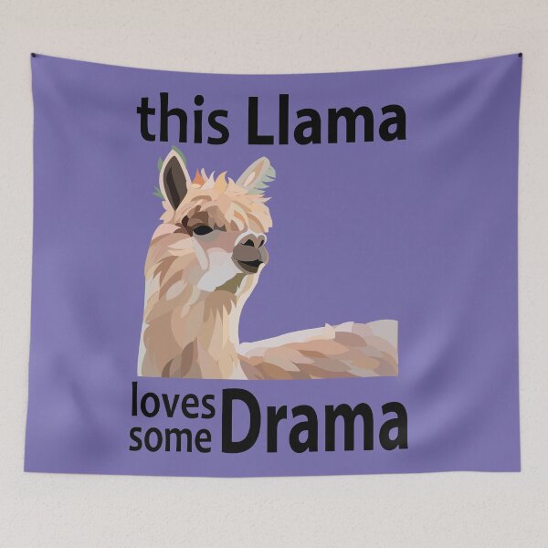 Item preview, This Llama Loves Some Drama Funny Llama designed and sold by Nisha Prabhu.