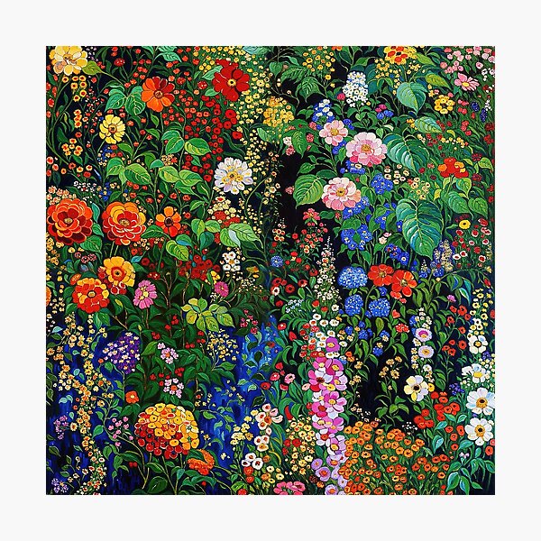 Aperçu de l'œuvre Jardin de fleurs Gustav Klimt créée et vendue par maniacfitness.