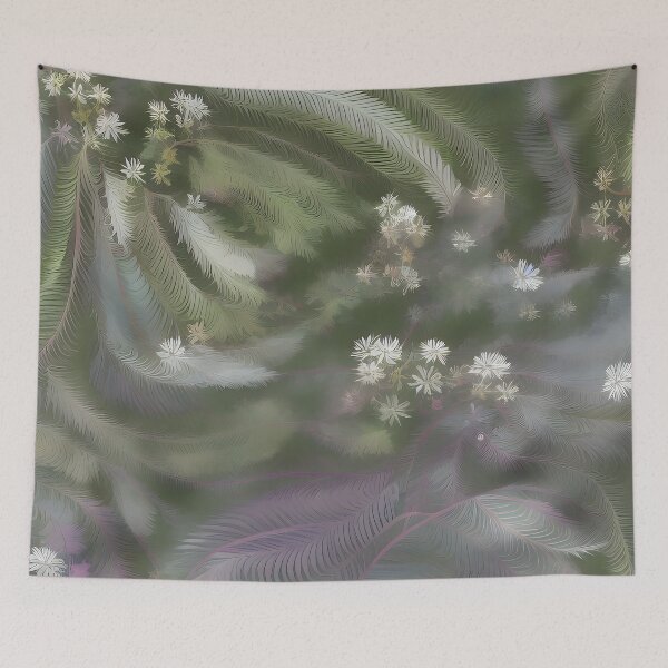 Item preview, Ethereal Feathers: Swirly Green and Purple Abstract designed and sold by MrKATORSKI.