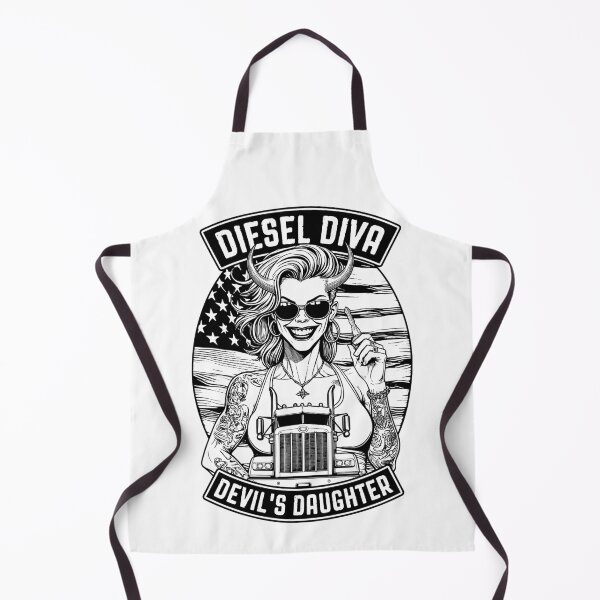 Item preview, Woman Trucker Diesel Diva Female Devil Truck Driver USA Flag designed and sold by GrandeDuc.