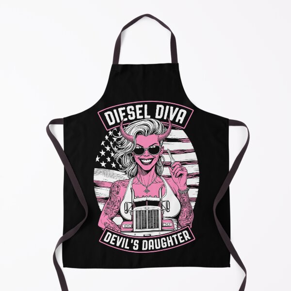 Item preview, Woman Trucker Diesel Diva Female Devil Truck Driver USA Flag designed and sold by GrandeDuc.