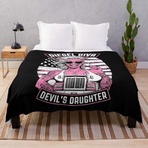 Item preview, Woman Trucker Diesel Diva Female Devil Truck Driver USA Flag designed and sold by GrandeDuc.