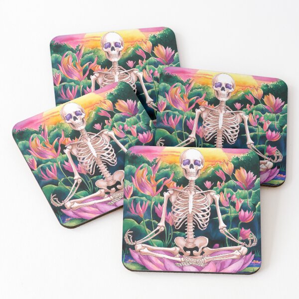 Item preview, lotus meditating skeleton designed and sold by ururuty.