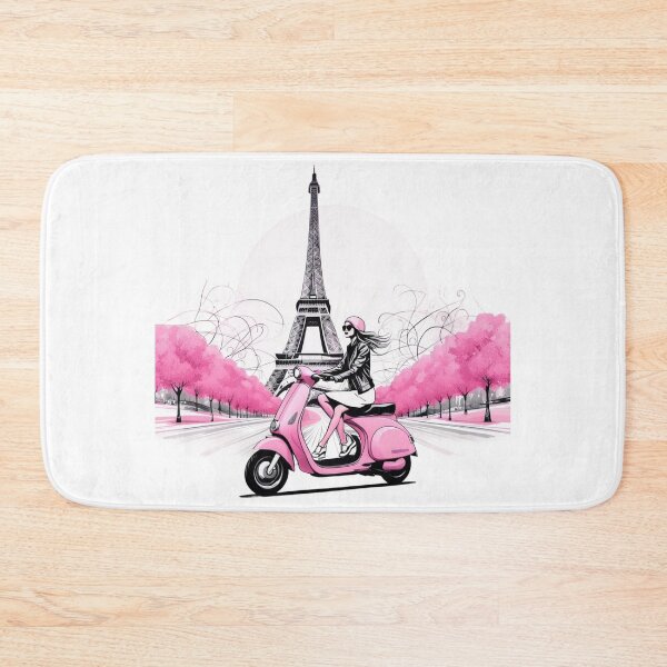 Item preview, Paris girl on Pink Scooter designed and sold by JackFreestone.