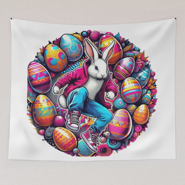 Item preview, rabbit with easter eggs Easter Funny animals  designed and sold by Expressions-Sel.