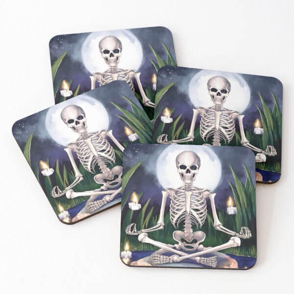 Item preview, night meditating skeleton designed and sold by ururuty.