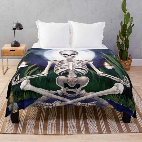 Item preview, night meditating skeleton designed and sold by ururuty.