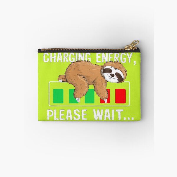 Item preview, Sloth on the loading bar with text 'Charging energy, please wait' designed and sold by Tomasz Siennicki.