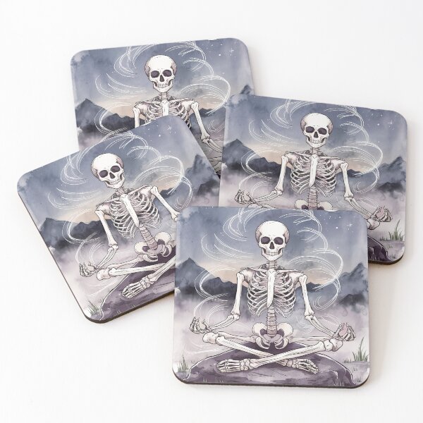 Item preview, night meditating skeleton designed and sold by ururuty.