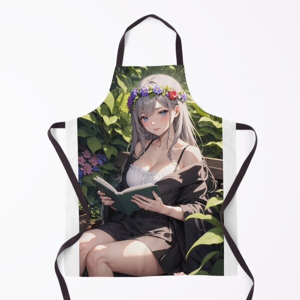 Artikelvorschau, Ruhiger Garten, der Anime-Mädchen-Illustration liest entworfen und verkauft von iloveanimechibi.
