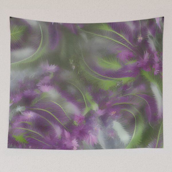 Item preview, Swirling Fantasy: Purple and Green Floral Fractal designed and sold by MrKATORSKI.