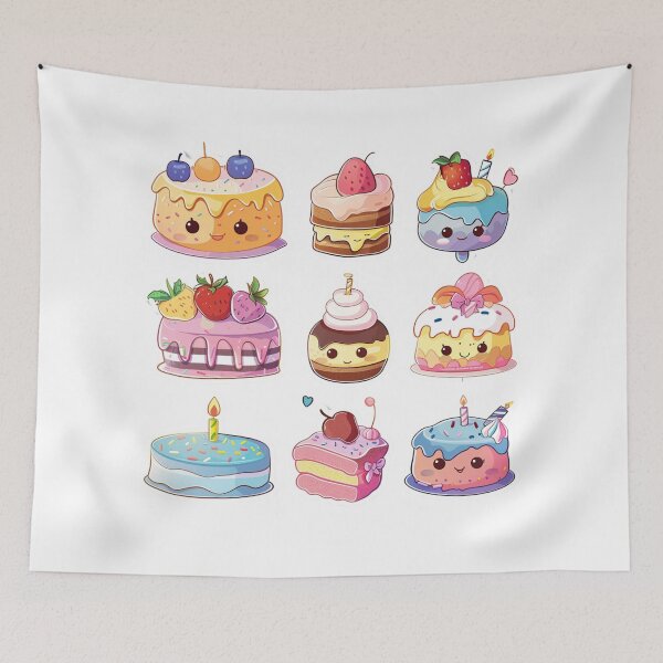 Item preview, Kawaii Cakes Stickers designed and sold by NicolasGlowArt.