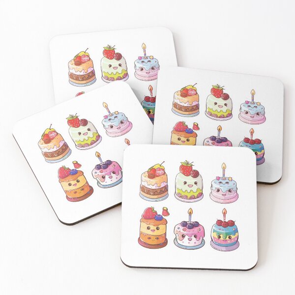 Item preview, Cute Kawaii Cakes Stickers designed and sold by NicolasGlowArt.