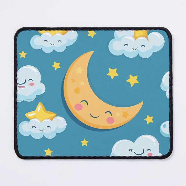 Item preview, Cute Moon And Clouds designed and sold by NicolasGlowArt.