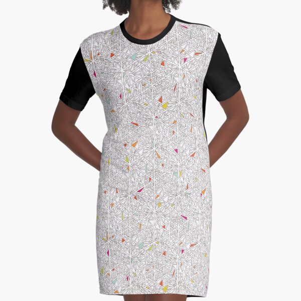 Little Triangles Pattern Graphic T-Shirt Dress