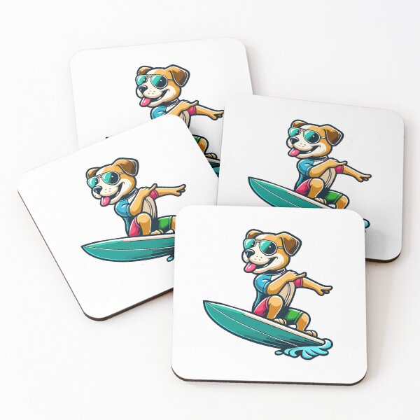 Item preview, Surf's Up Cool Dog - Stylish Surfing Dog Illustration designed and sold by Akioos.