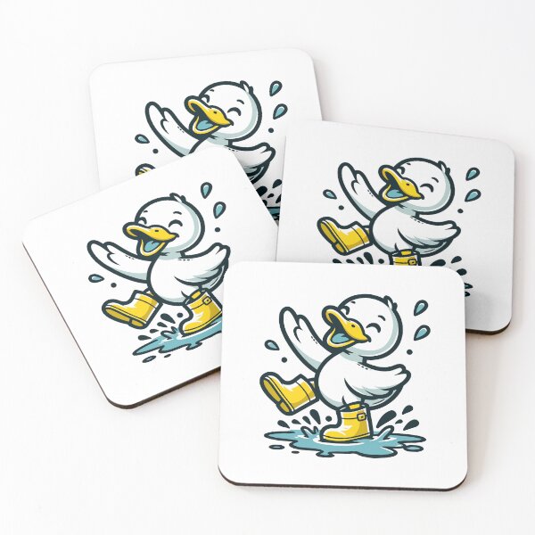 Item preview, Joyful Puddle Play - Happy Duck in Rain Boots Illustration designed and sold by Akioos.