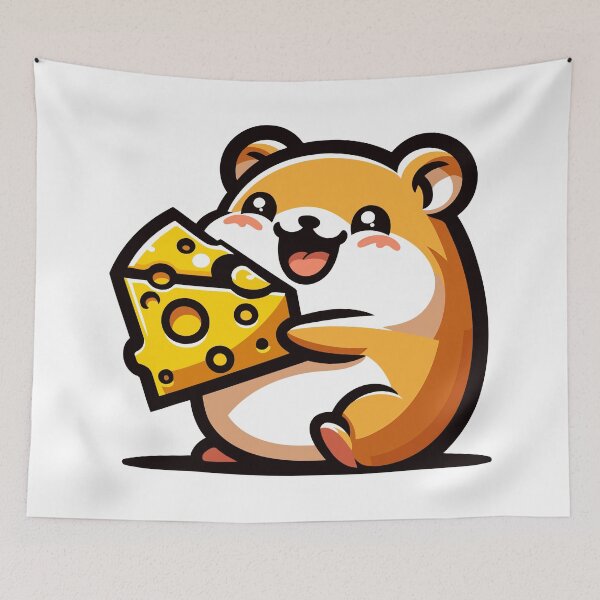 Item preview, Cheese Lover Hamster - Adorable Hamster Enjoying Cheese designed and sold by Akioos.