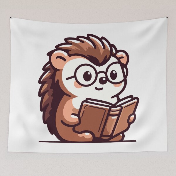Item preview, Bookworm Hedgehog - Adorable Hedgehog Reading a Book designed and sold by Akioos.